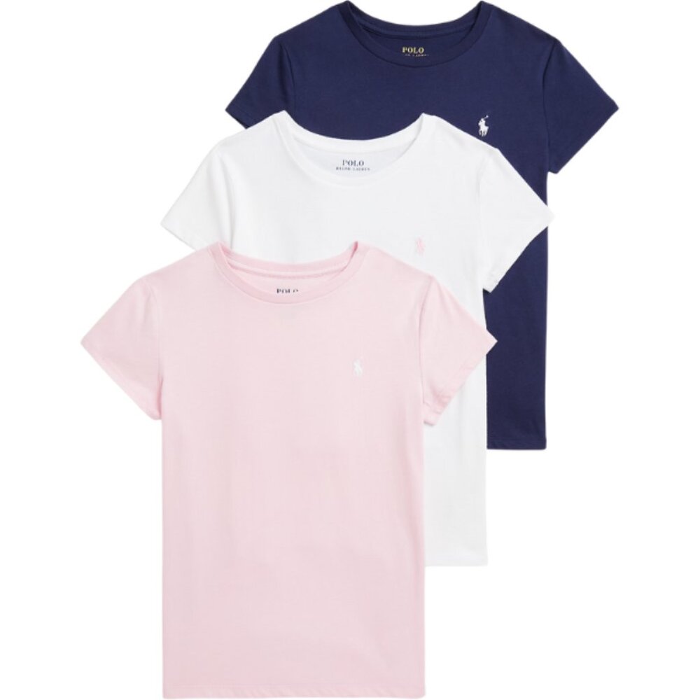 GIRLS/BOYS Cotton Jersey Crewneck Tee 3-Pack